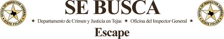 Se busca por Huir del Departamento de Crimen y Justicia, Officina del Inspector General